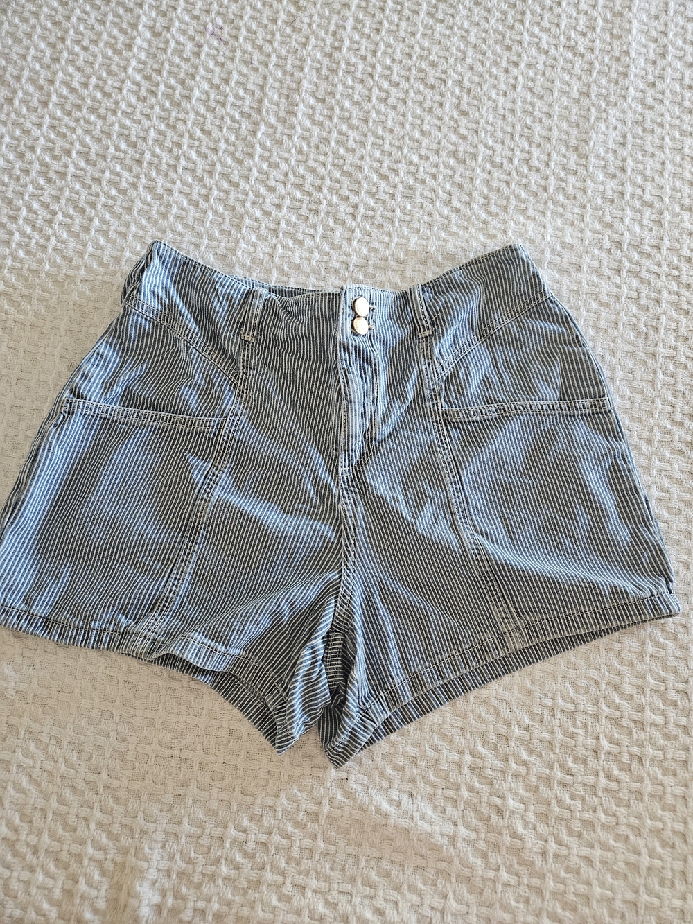 Universal Thread High-Waist Blue & White Pinstripe Shorts